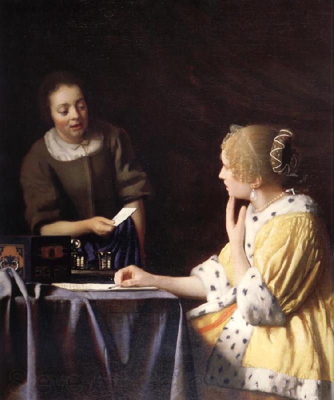 Johannes Vermeer Mistress and maid